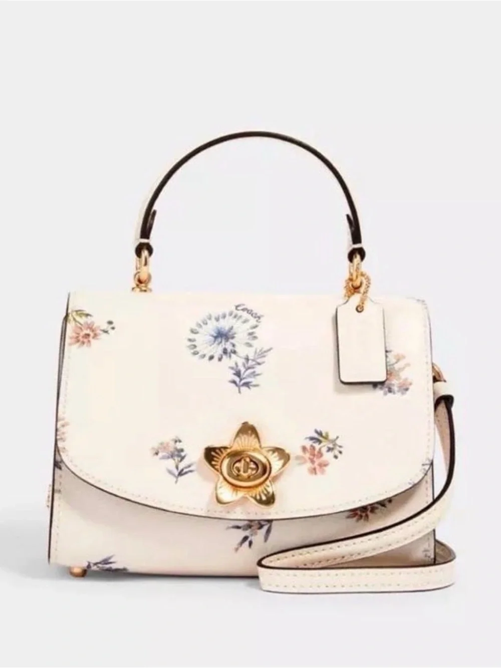 Coach mini Tilly bag with floral print and tea rose turnlock - Picture 2 of 12